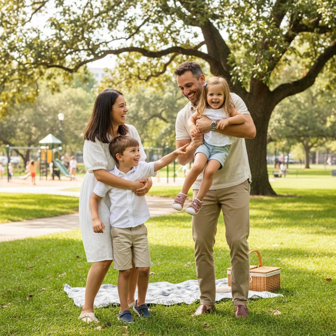 Familia feliz protegida con planes de salud - Lorena Roa Asesora